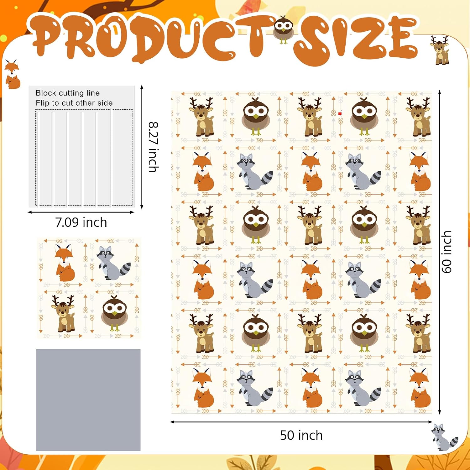 Hahafelt 3 Pcs No Sew Tie Fleece Blankets Kit,Animal