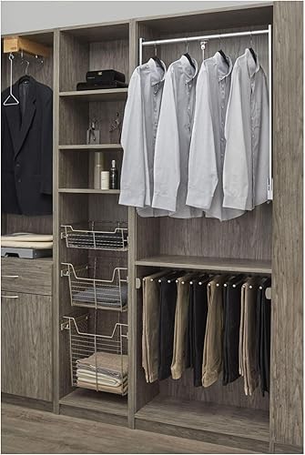 Miniatura 2 de Rev-A-Shelf CPDRSL-48 Laterales de 35-716 pulgadas ajustables y recortadas para adaptarse a la barra de armario desplegable para sistemas de armario