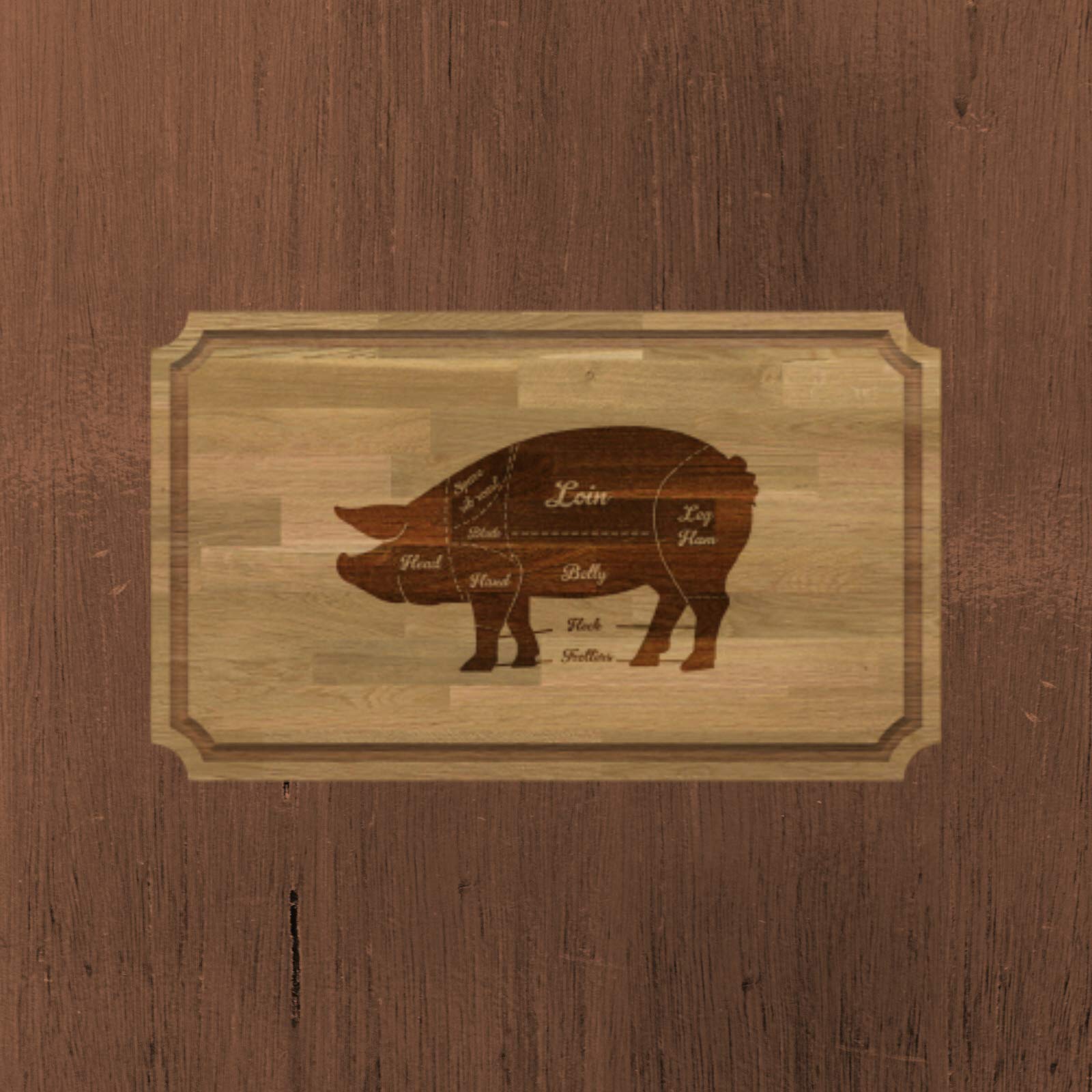 Be-Creative Tabla de cortar grande de madera maciza de roble natural, grabado y personalizable, estilo 12