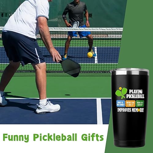 Miniatura 5 de Regalos de pickleball para mujeres y hombres, regalo para amantes del pickleball de 20 onzas, vaso de acero inoxidable aislado al vacío para