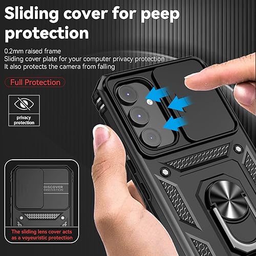 Miniatura 4 de SunStory Funda para Samsung Galaxy A54 5G con protector de pantalla HD, cubierta para cámara deslizante y soporte, Samsung A54 5G grado militar