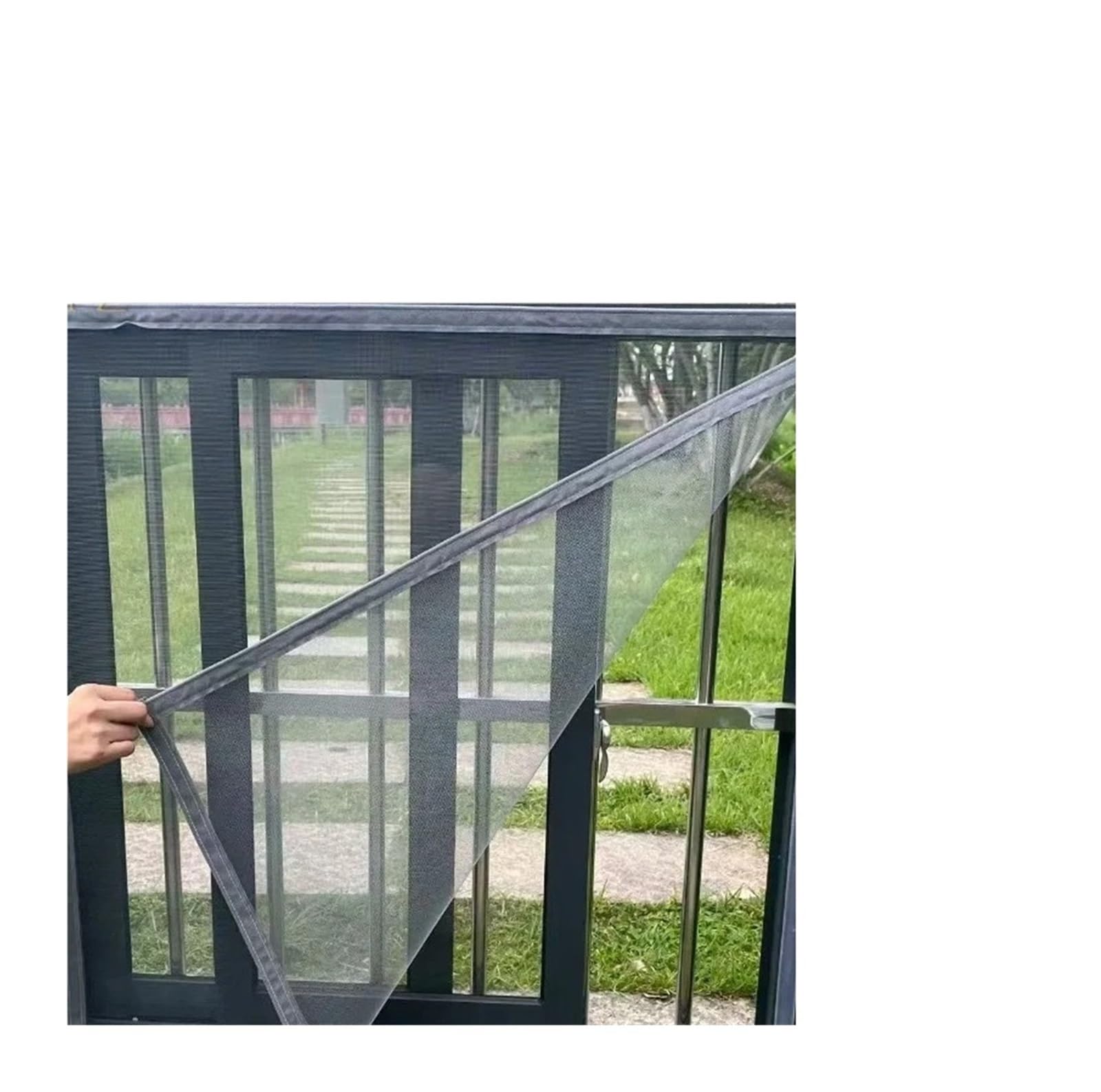 Supkancl Grey-Width 100Cm 1Pc Dust-Proof And Mosquito Proof Screen Window With And No Need For Punching Gray And(,Height 200Cm)