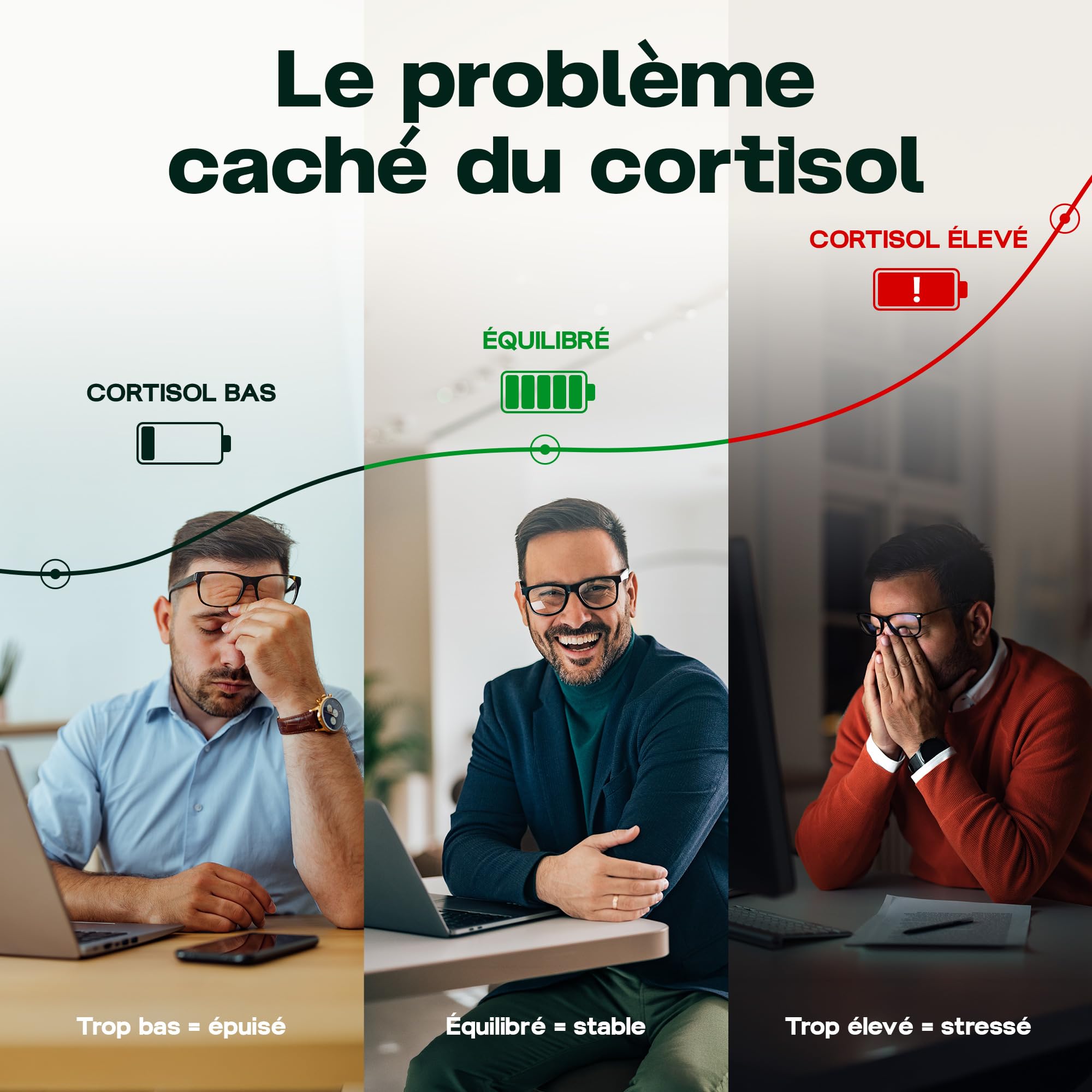 Système Jour & Nuit Unique pour l’Équilibre du Cortisol | Sérénité le Jour. Sommeil Réparateur la Nuit | Formule Premium, Testée en Laboratoire | Fabriqué dans l’UE | 120 Gélules