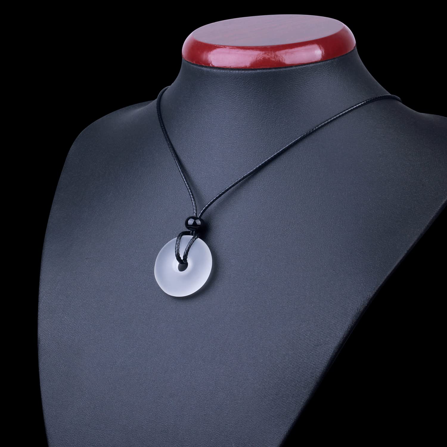 Joyería de cristal de mar, serie I am Happy, collar clásico de dona de la suerte, dije de cristal de estilo hawaiano, amuleto de protección y buena suerte, joyería de playa para mujeres y hombres,