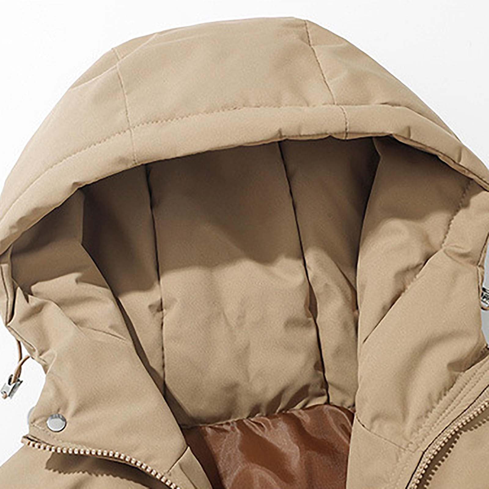 Générique Doudoune Matelassée Homme, Manteau Homme Hiver Long, Regular Veste De Travail Manteau, Imperméable Puffer Jacket Couleur Unie Coupe-Vent Capuche Doudoune Zippé pour Tenue Quotidienne