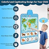 Vista 3 de Gráfico electrónico interactivo de pared del alfabeto de doble cara, hablando ABC y 123 y póster de música y aprendizaje, juguetes educativos