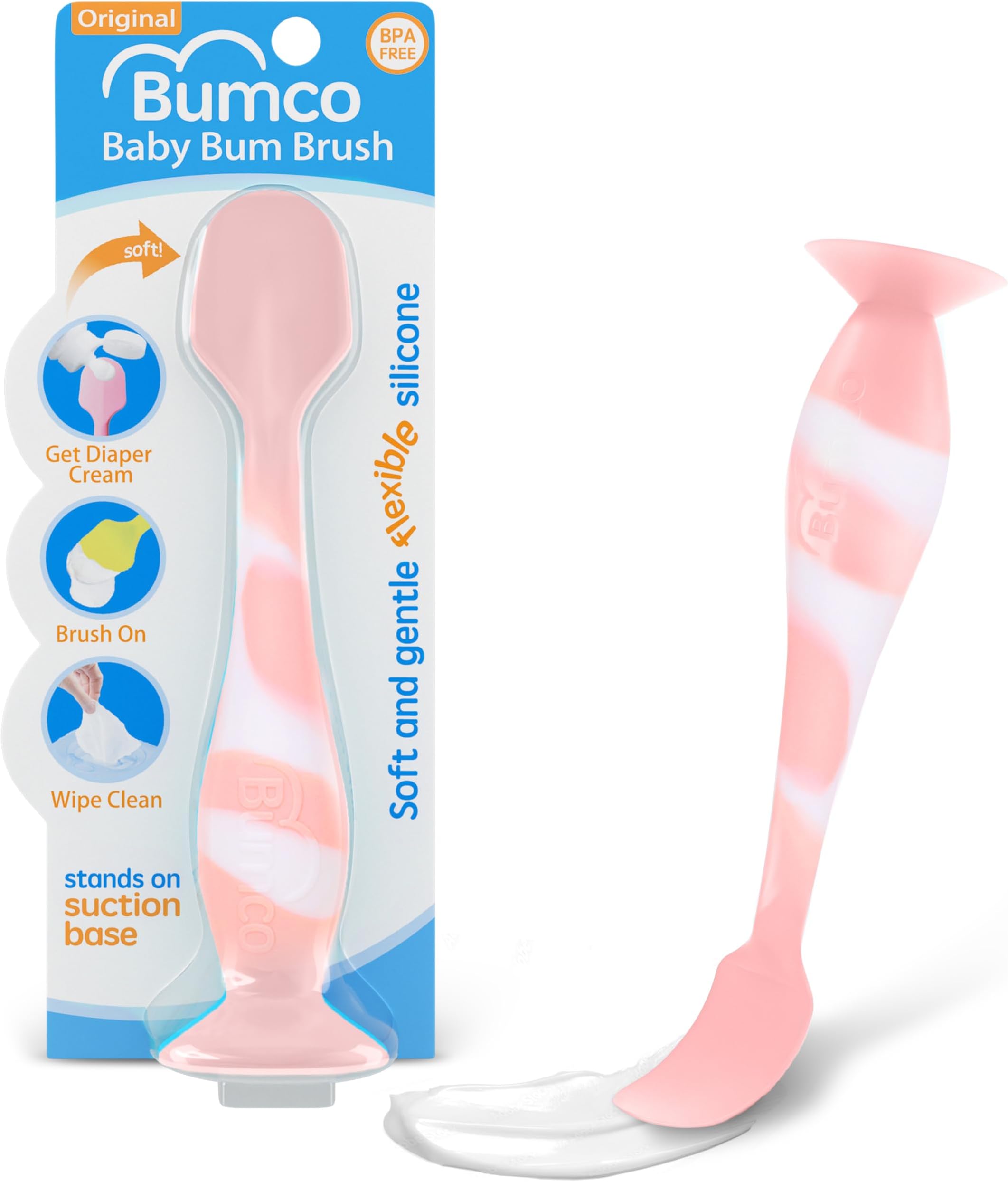 Baby Bum Brush Bumco Diaper Cream Spatula - BPA-Free Diaper Bag Essentials, Soft Butt Spatula Mom-Invented Butt Paste Spatula, Bumco Diaper Cream Spatula, Flexible Diaper Cream Applicator, Bumco