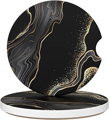 Portavasos para automóvil, posavasos para portavasos de automóvil, paquete de 2 unidades, insertos antideslizantes universales de cerámica