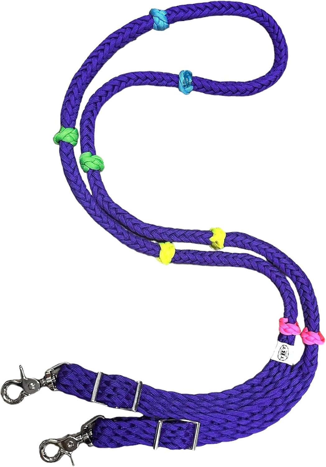 TIFFANY'S BRAIDED TACK Lesson reins Purple with Color Knots Training reins