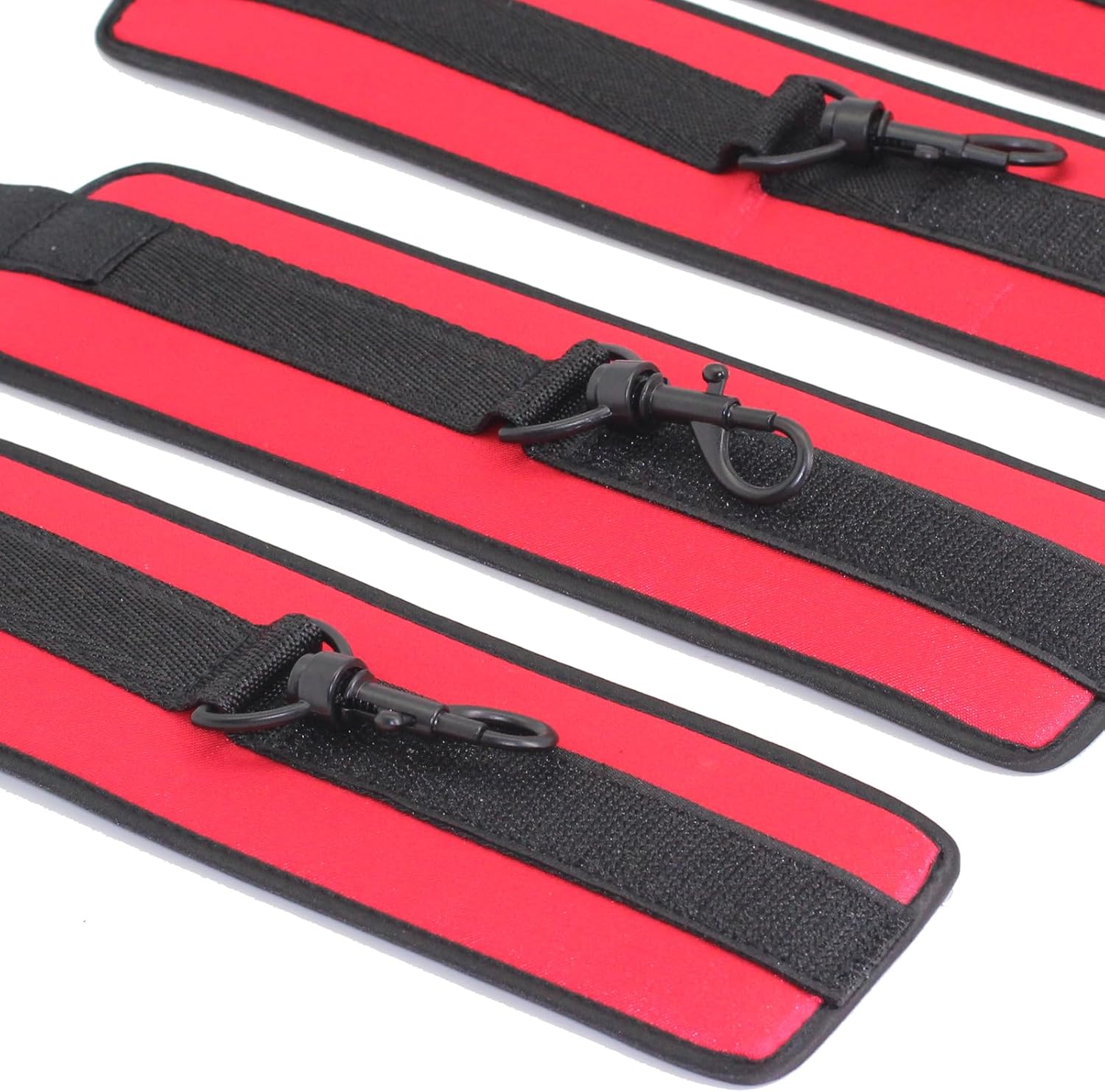 Spreader Bar Heavy Duty Stainless Steel Expandable Black Bar with 4pcs PU Red Adjustable Straps,Sports Aid Training Fitness Gear Pilates Aid Kit, Home Restore Indoor Yoga Set