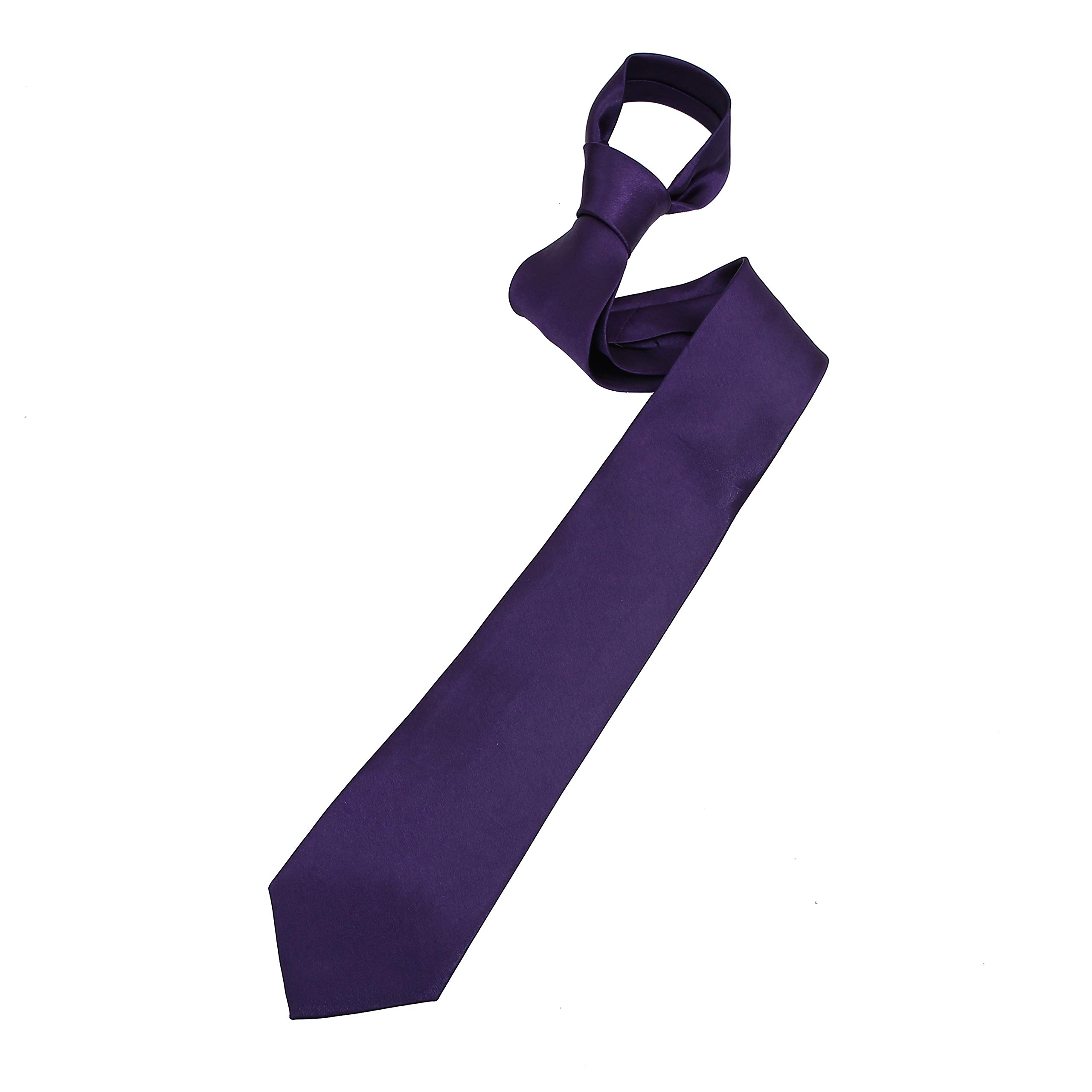 The Tie Company Men's Cadbury's Purple The Tie Co™ Wide 7.5Cm Plain Satin Tie (Cadbury's Purple)