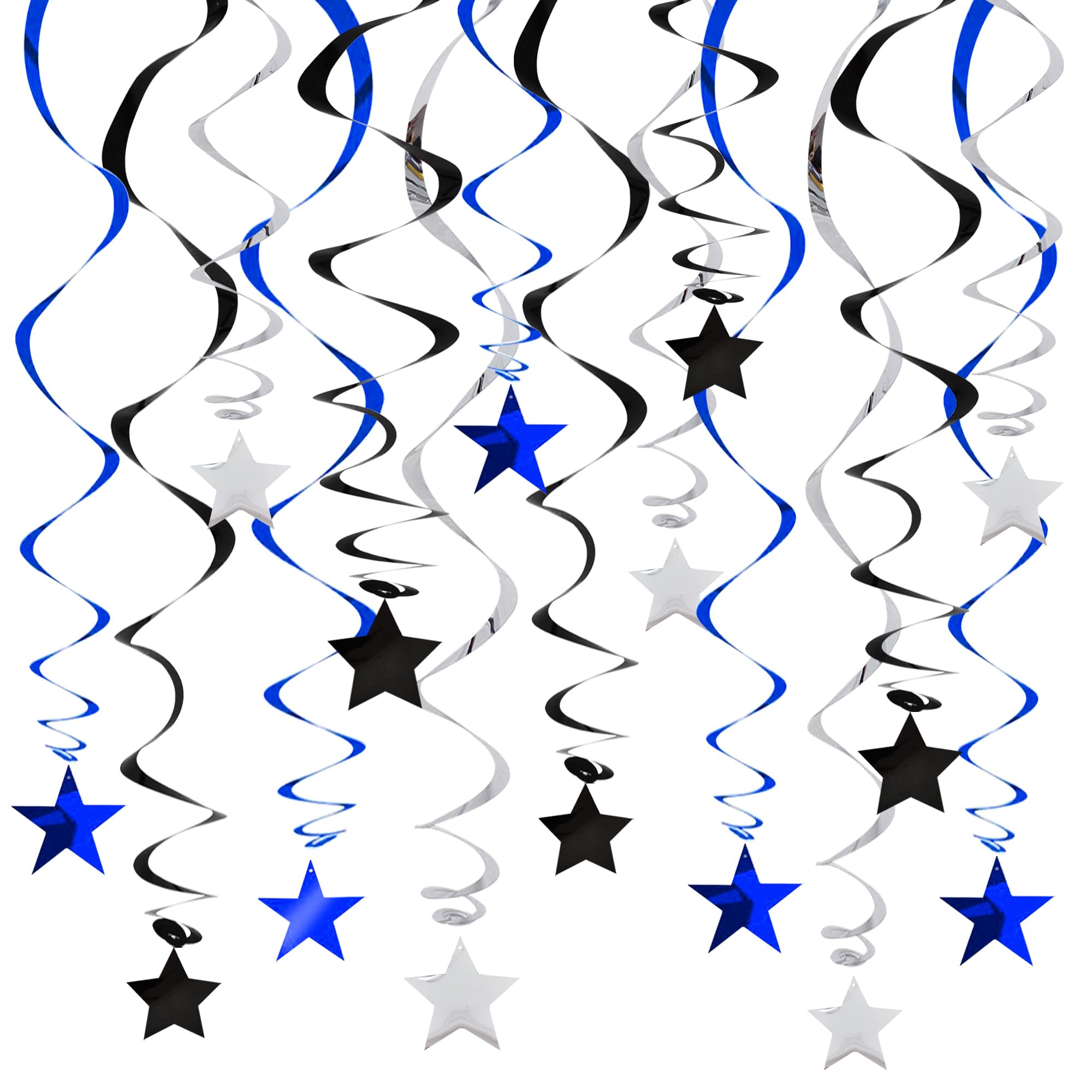 Silver Star Party Decorations - 15 Swirls -21