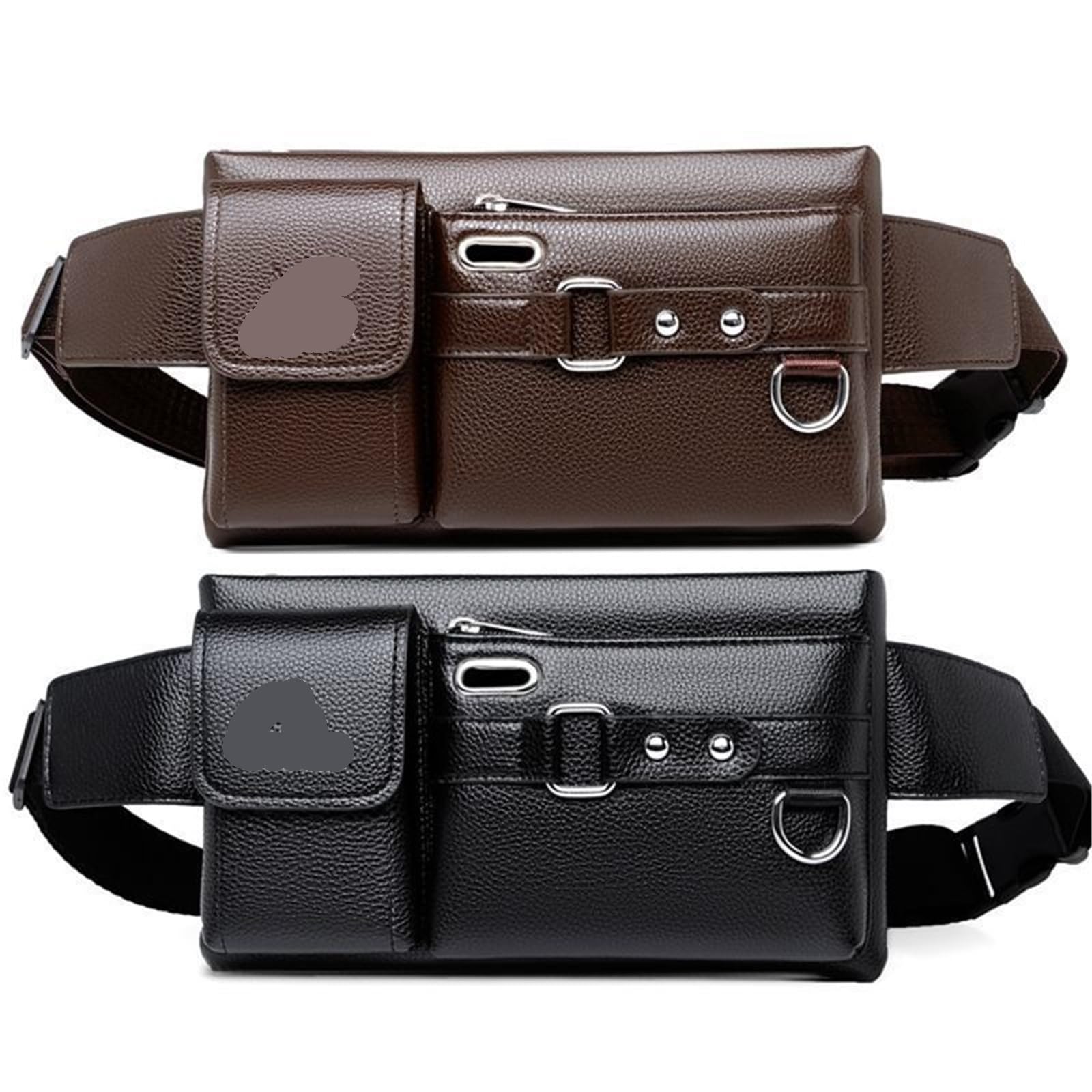Sac banane en velours côtelé pour homme - Grande capacité - Respirant - Pour téléphone portable (style décontracté), Grande épaule noire, One Size, Style unique
