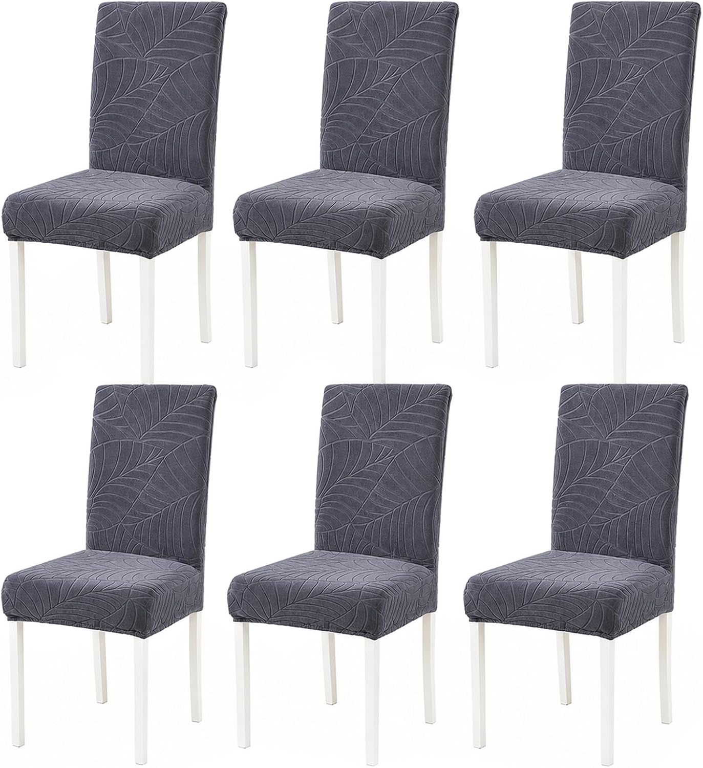 Dining Chair Covers Set of 6 - Water Resistant Dining Room Chair Slipcovers, Removable Washable Kitchen Chair Protector Cover for Home Party Hotel Wedding Ceremony
