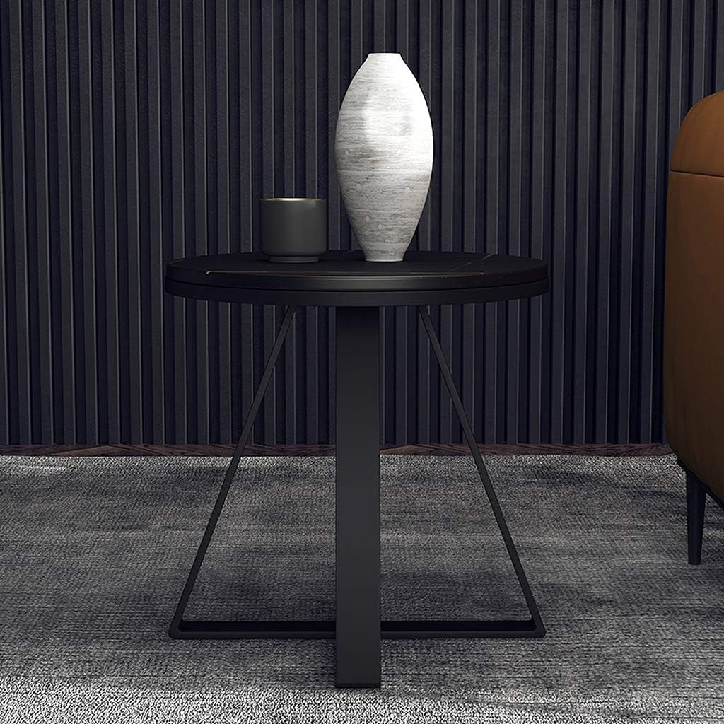 Side Table/End Table,Tray Table Living Sofa Table Night Table Room Decoration Fashionable Sintered Stone Carbon Steel Black-it - Can Be Used in Combination