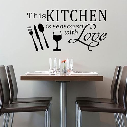 Miniatura 5 de Calcomanías de pared, calcomanías de pared de cocina, (fáciles de instalar), calcomanías de decoración de pared, citas con refranes positivos para