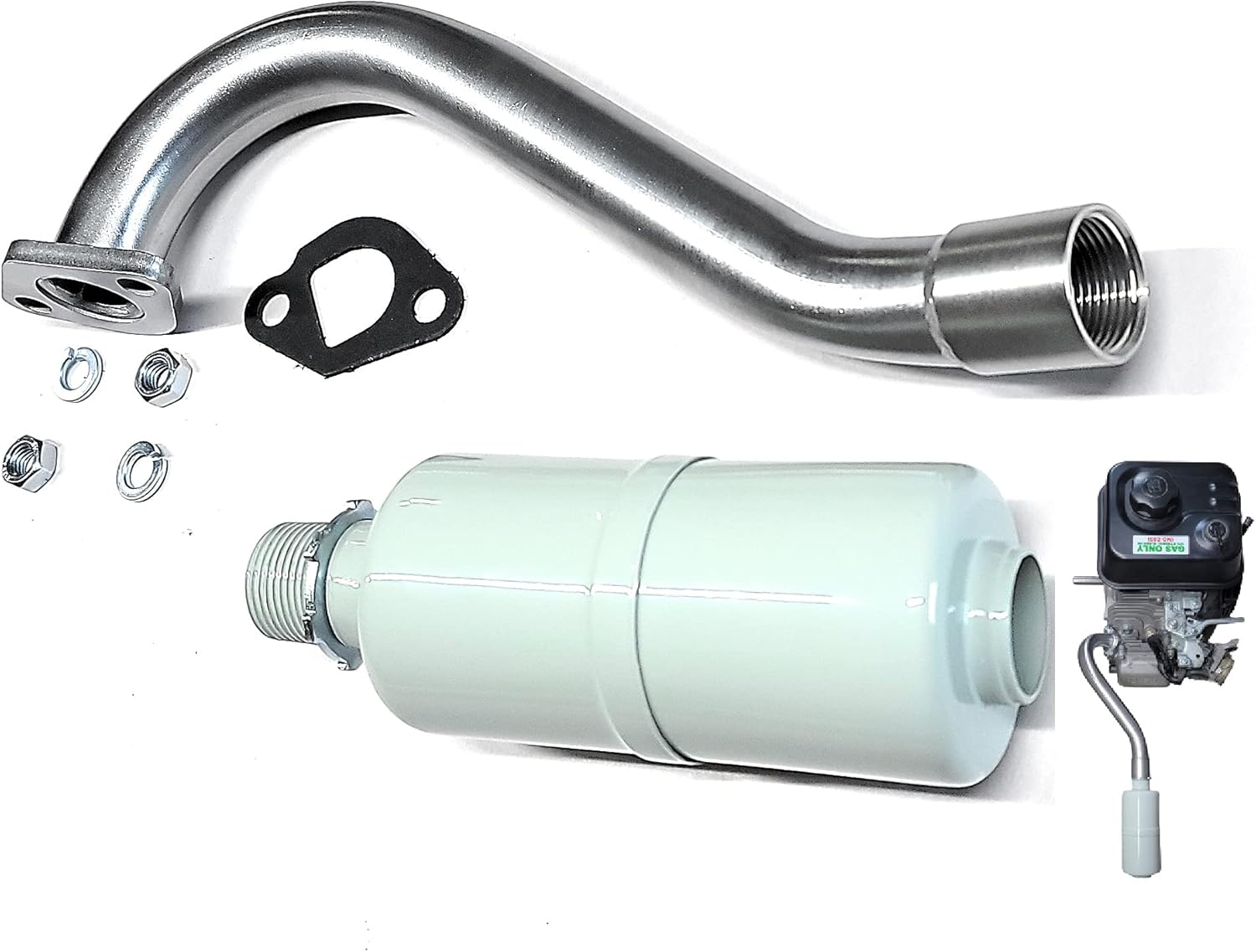 Center Rear Exhaust With Muffler for: Predator 212cc, GX160, GX200