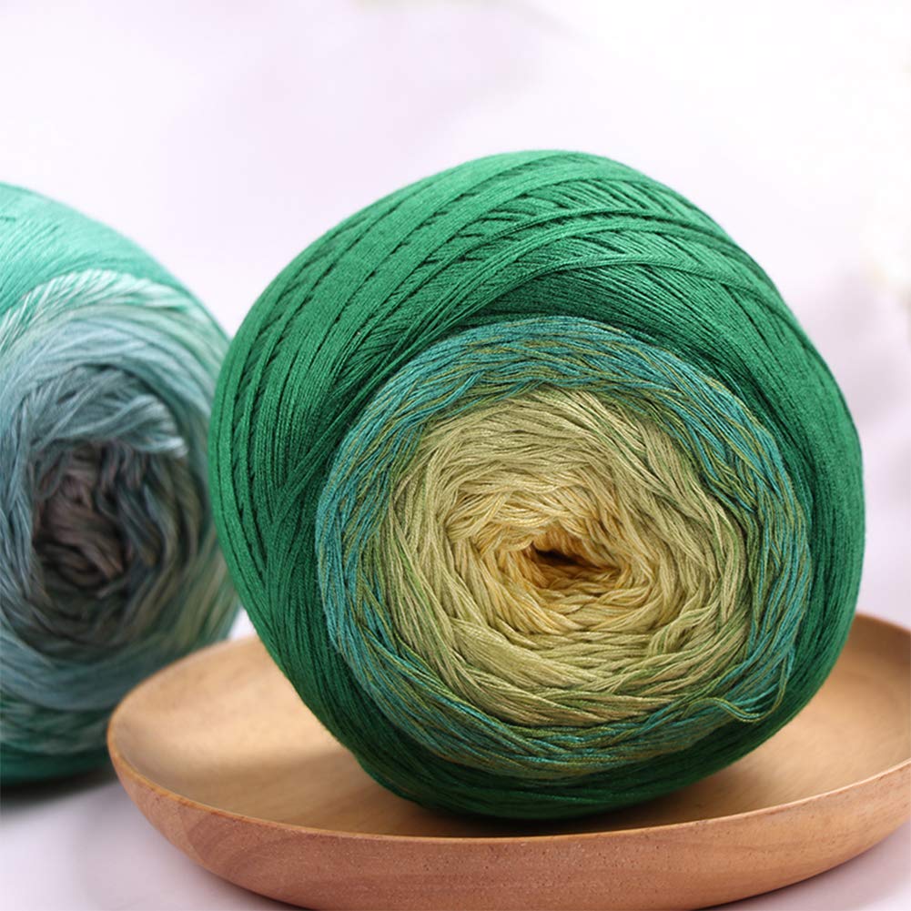 450G Segmento Tinti Cotone Mercerizzato Palle Filati da lavori a Maglia e Maglieria, 20 Gradiente Colori Disponibili, 1.2mm Medie Sottili Fili,07