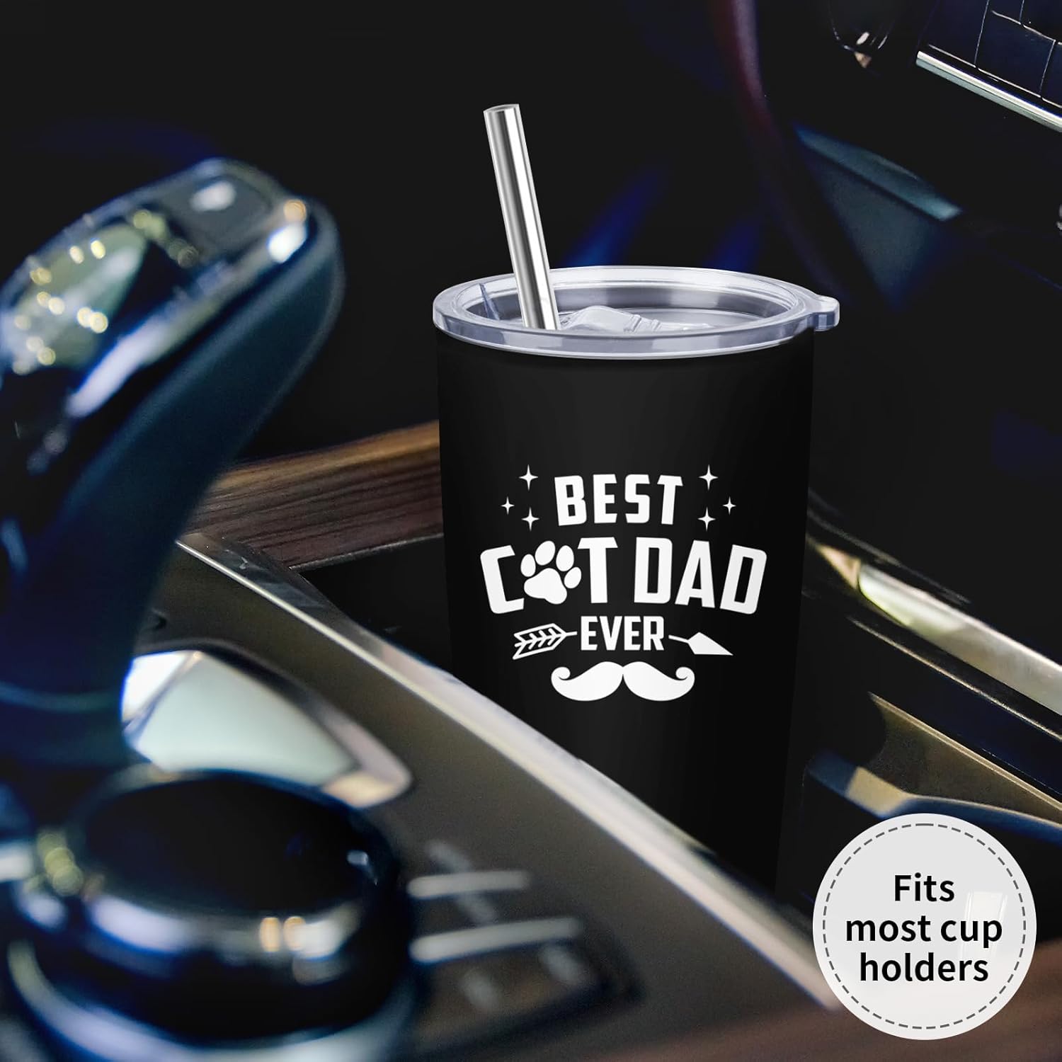 Cat Dad Gifts for Men, Gifts from Cat Dad 20 OZ Tumbler, Cats Daddy Gift, Birthday Gift for Cats Lover - Image 7
