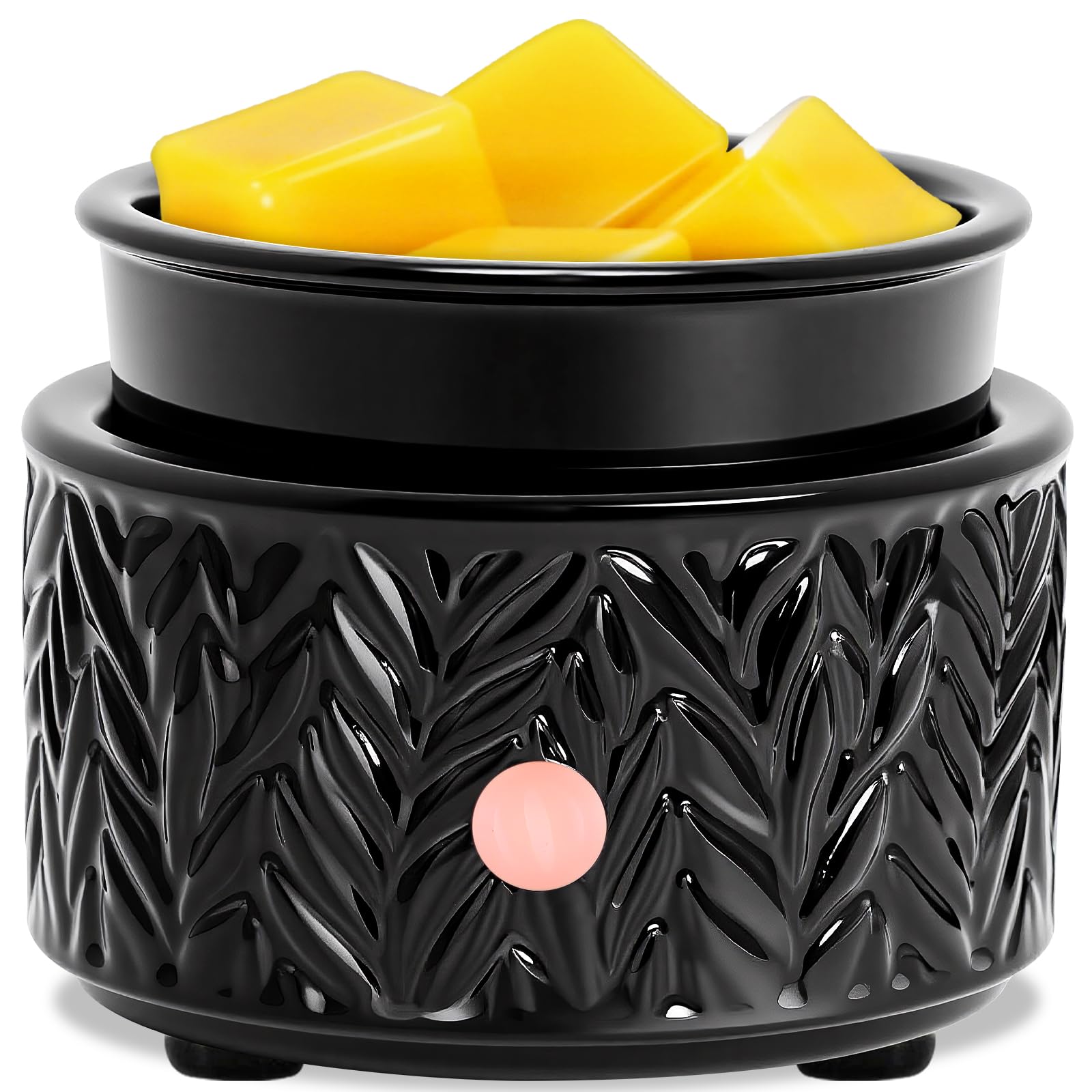 Electric Wax Melt Burner - Oil Burner Scented Melter Candle Warmer Burner, Ceramic 4-in-1 Wax Melts Warmer for Home Office Bedroom Aromatherapy Gift and Decor (Black)