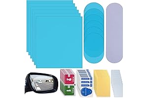 Anti-Fog Anti-Scratch Clear Rearview Mirror Films: 20-Pack Nano Protective Stickers for Improved...