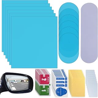 20 Pack Car Rearview Mirror Film,Anti Fog Anti Scratch Interior Rearview Mirror Anti Glare Film Waterproof HD Nano Clear Protective Sticker Film for Safe Driving,Car Mirrors,Side Windows (Oval)