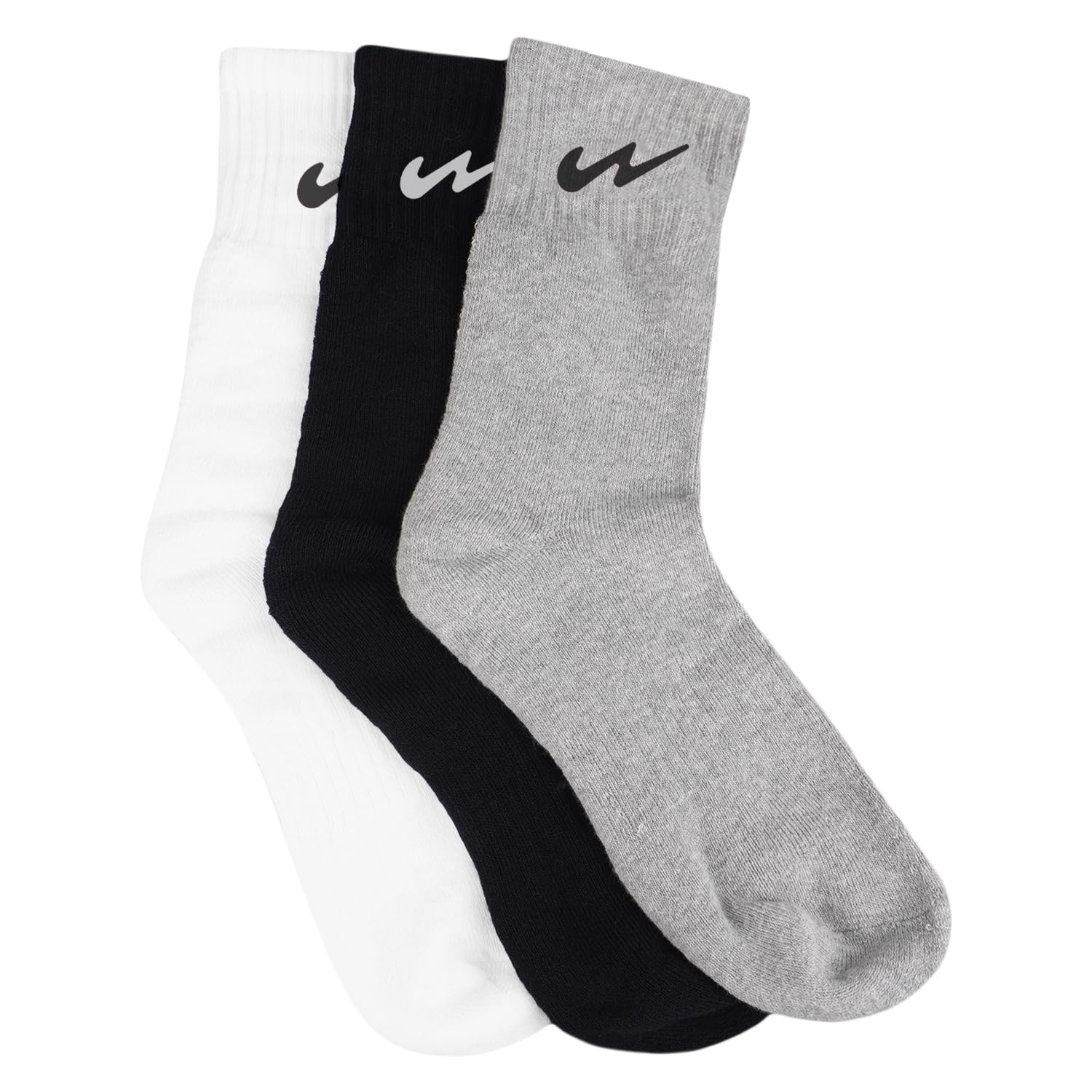 campus Cotton Men & Women Pack Of 3 White/Black/Grey Color Calf Length Socks-picture-52