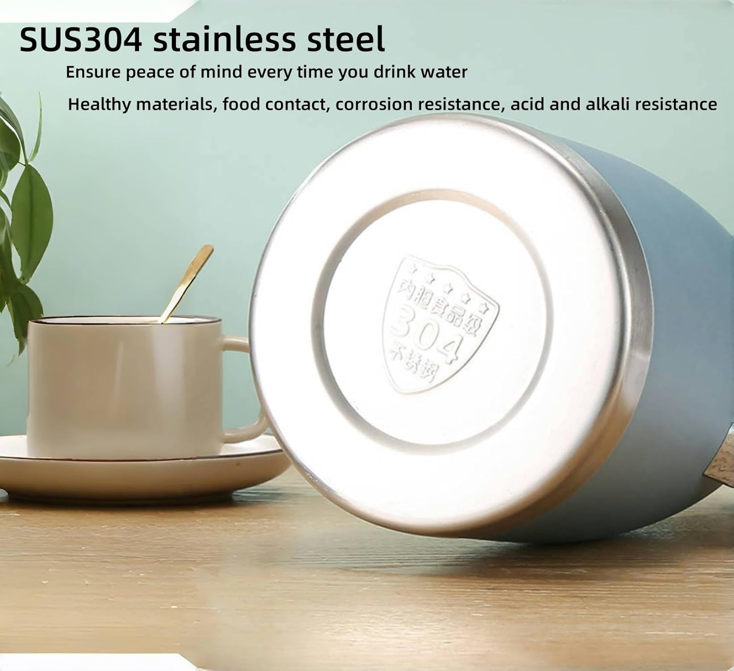 304 Stainless Steel Double-layer Inner Kettle 64oz Large Capacity Suitable for Storing Hot Water, Tea, Coffee, Ice Cubes, etc. Frosted Body Anti-dirty, Water Stains, etc. (Green)