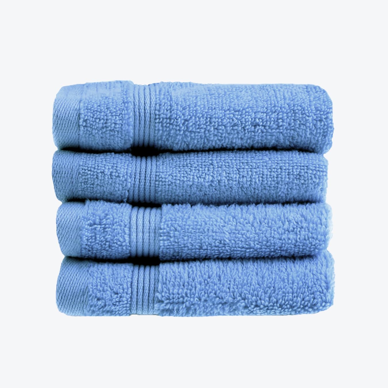 Allure Bath Fashions Egyptian Cotton Face Cloths - Pack of 4 - Blue