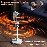 Vista 4 de 1500W Smart Space Heater with Thermostat, 120° Oscillation & Tilt Adjustment, Remote Control, Timer, Safety Protections, Quiet Portable Electric