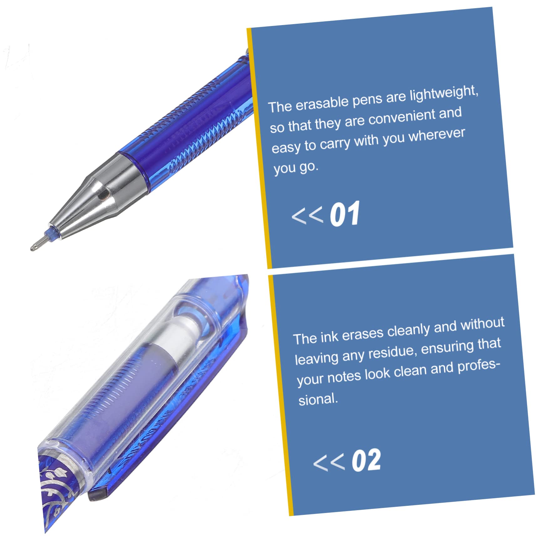 NUOBESTY 36pezzi Penne Cancellabili Con Inchiostro Blu Set Di Penne Per Scuola e Ufficio Per Studenti e Insegnanti Scrittura Precisa e Facile