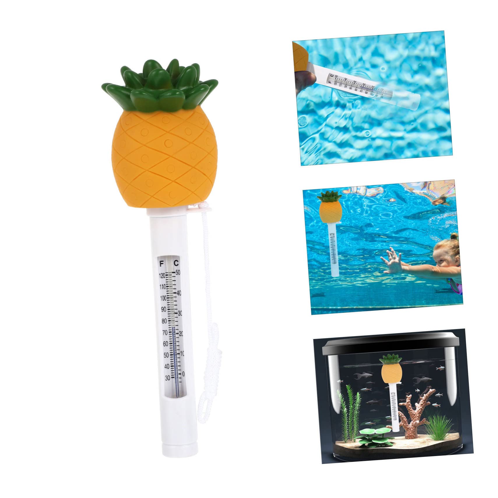 3 Termometri A Forma Di Ananas Termometro Galleggiante Impermeabile Per Piscina Termometro A Forma Di Cartone Animato In Plastica Gialla
