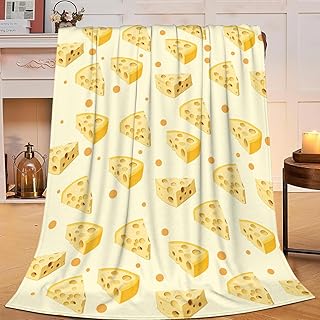 Cheese Blanket Cheese Throw Blanket Soft Cozy Warm Fuzzy Fleece Lightweight Plush Merch Decor Gifts Lover for Man Woman Boy Girl Couch Bedding Sofa 50"X40"
