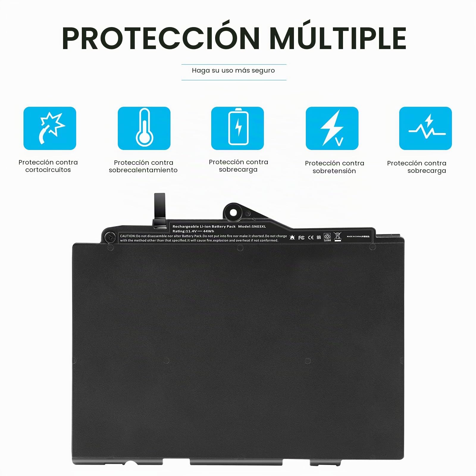ASUNCELL 11.4V 44Wh SN03XL ST03XL Batería para computadora portátil HP EliteBook 725 G3 725 G4 820 G3 820 G4 800514-001 800232-241 800232-271 800232-541 HSTNN-DB6V HSTNN-I42C HSTNN-L42C HSTNN-UB6T