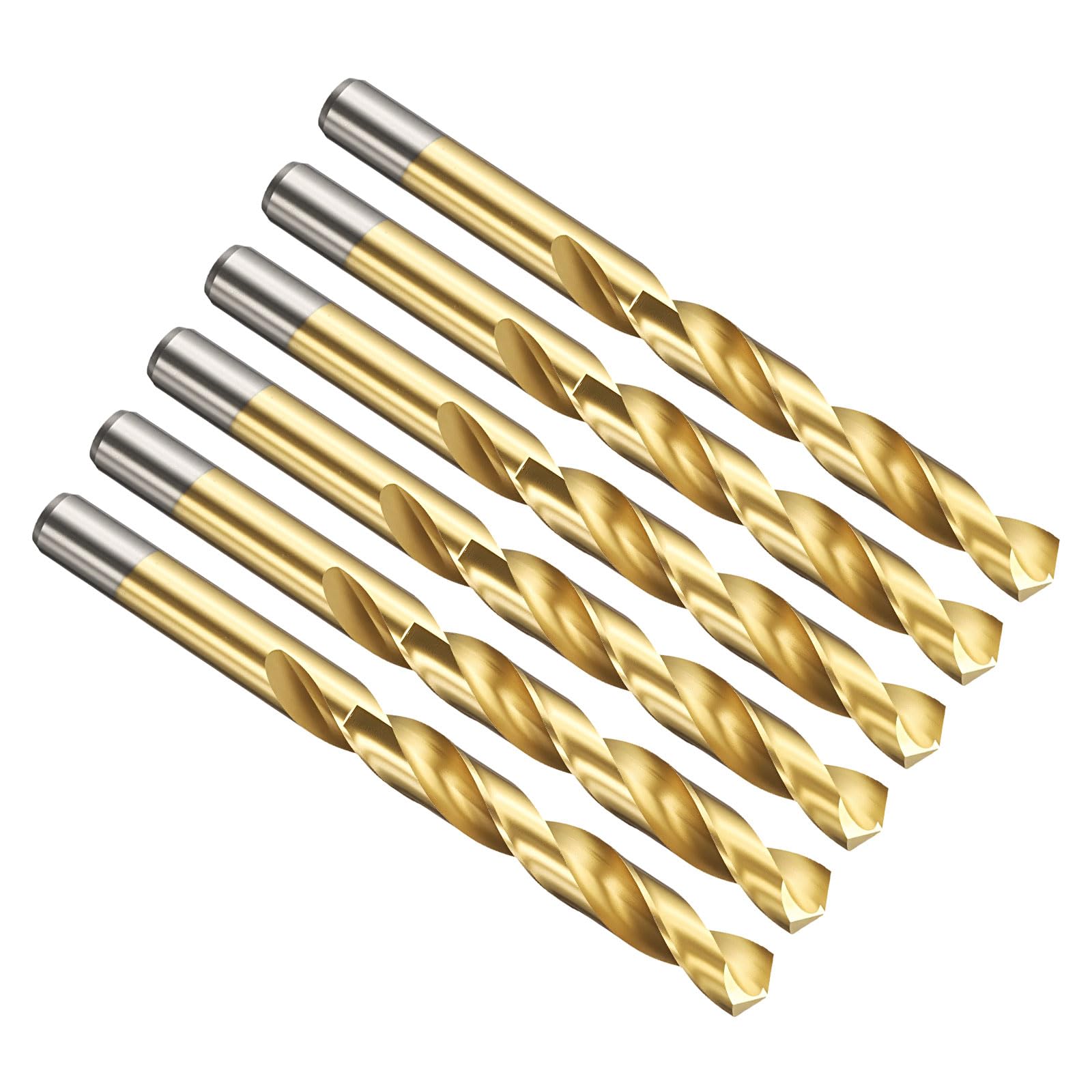 PATIKIL 12.5mm Drill Bit, Jobber Straight Shank M2 High-Speed Steel 135° Titanium Nitride TiN Coated for Stainless Steel Hard Metal - 6 Pack — image 1