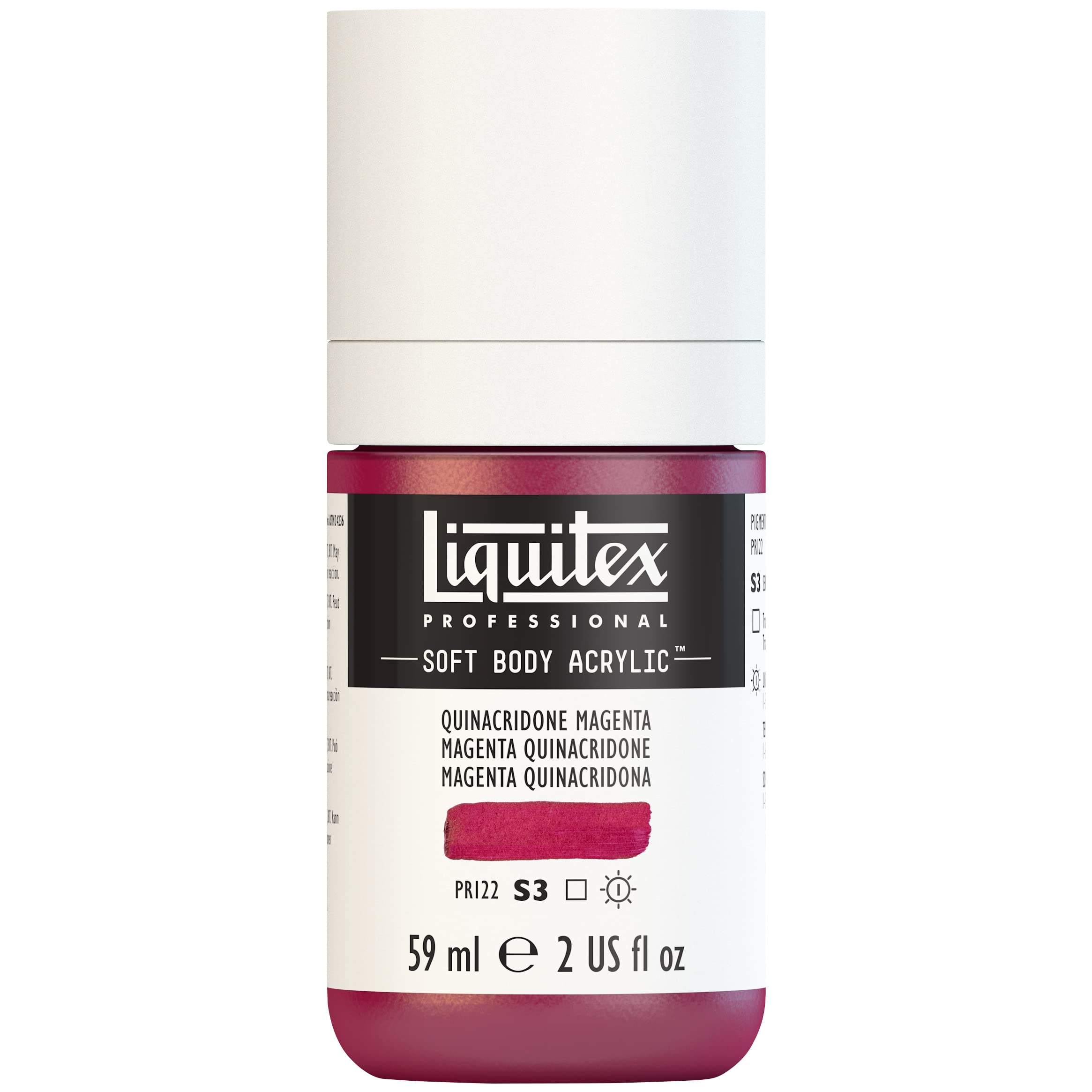 Liquitex 1959114 Professional Acrylic Paint Soft Body - Artist Paint in Creamy Opaque Consistency, High Pigmentation, Lightfast and Ageing Resistant, 59 ml Bottle - Quinacridone Magenta