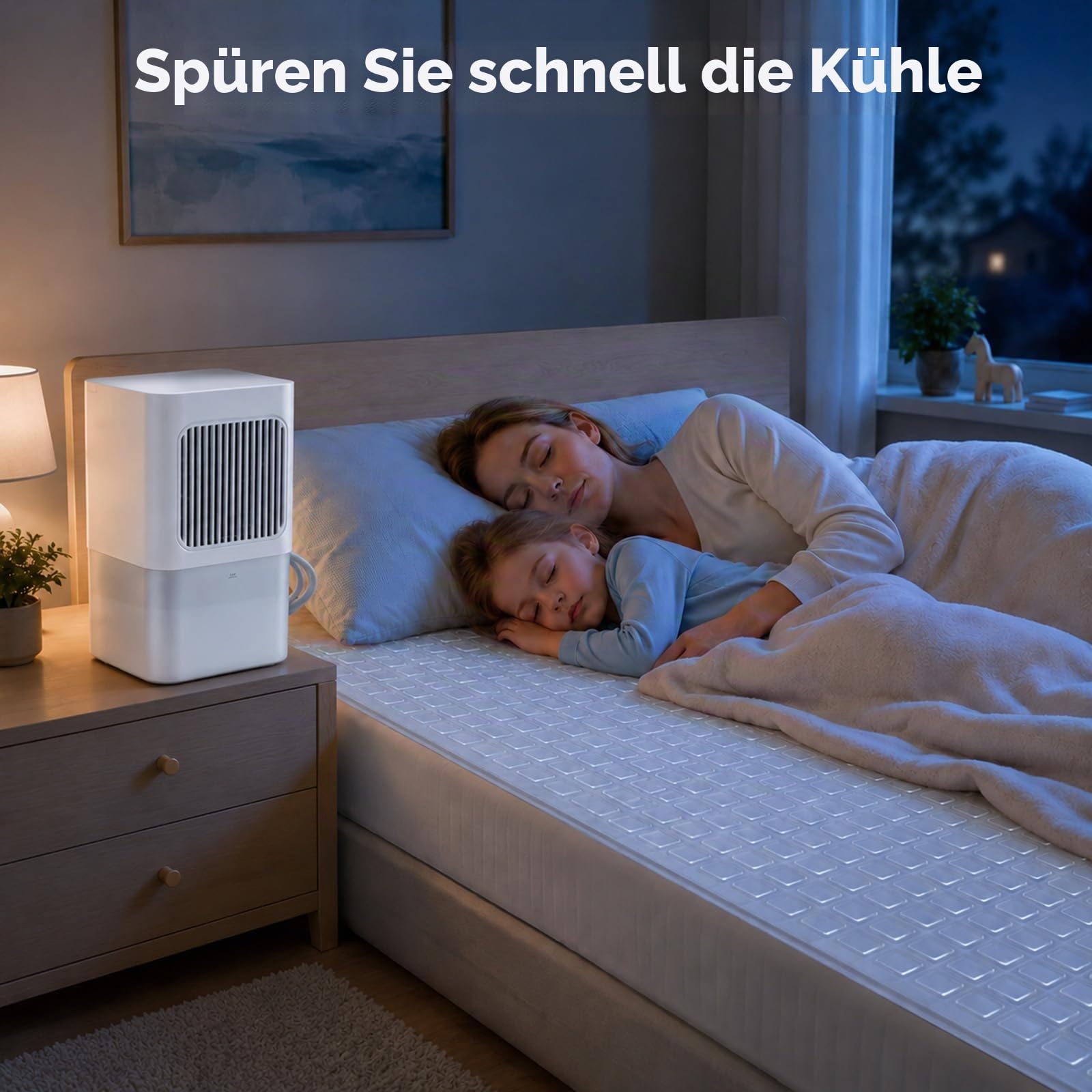 Wassermatratze, Wasserkühlung Matratze Pad Bett Twin, 160 x 140cm Elektrische Matratzenauflagen, Kühlsystem Nachtschweiß und heiße Schlafcouchen Entlastung Gekühltes Pad mit Fernbedienung
