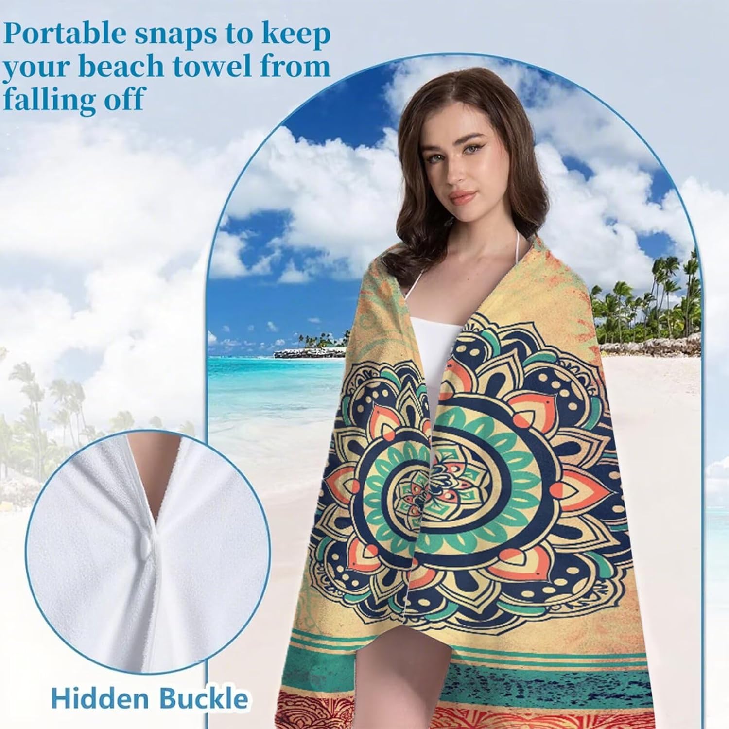 Beach Towel 90x180cm Bath Towels, Quick Dry Microfiber Towel, Sand Free, Super Absorbent, Lightweight, Compact Design, Towels for Bathroom Travel, Pool, Gym, Camping, Beach Vacation Essentials A2-125