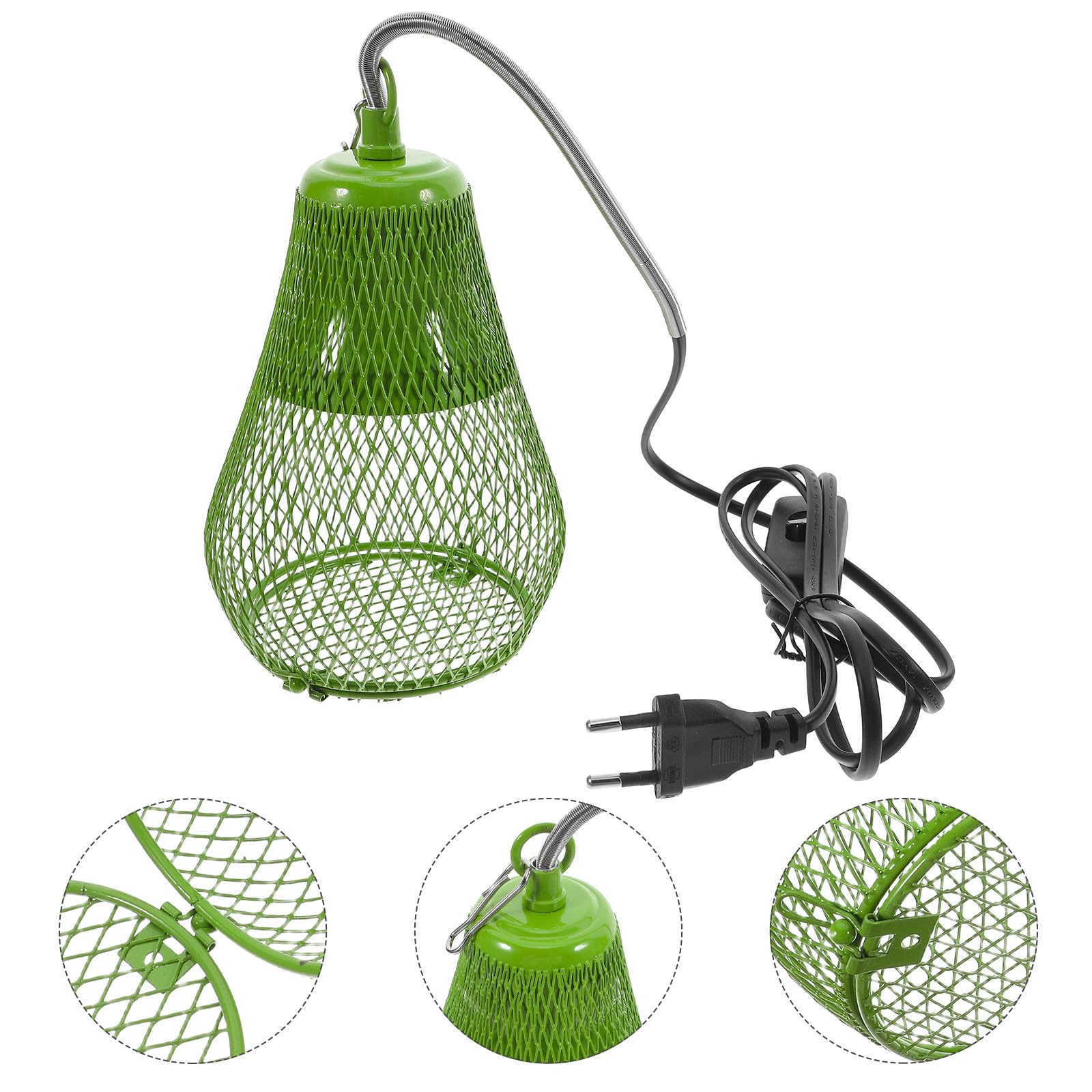 KOMBIUDA Wärmelampenhalter für Reptilien und Schildkröten mit Effizienter Heizfunktion und Druckknopfschalter aus Eisen für Sicheres Beheizen des Terrariums