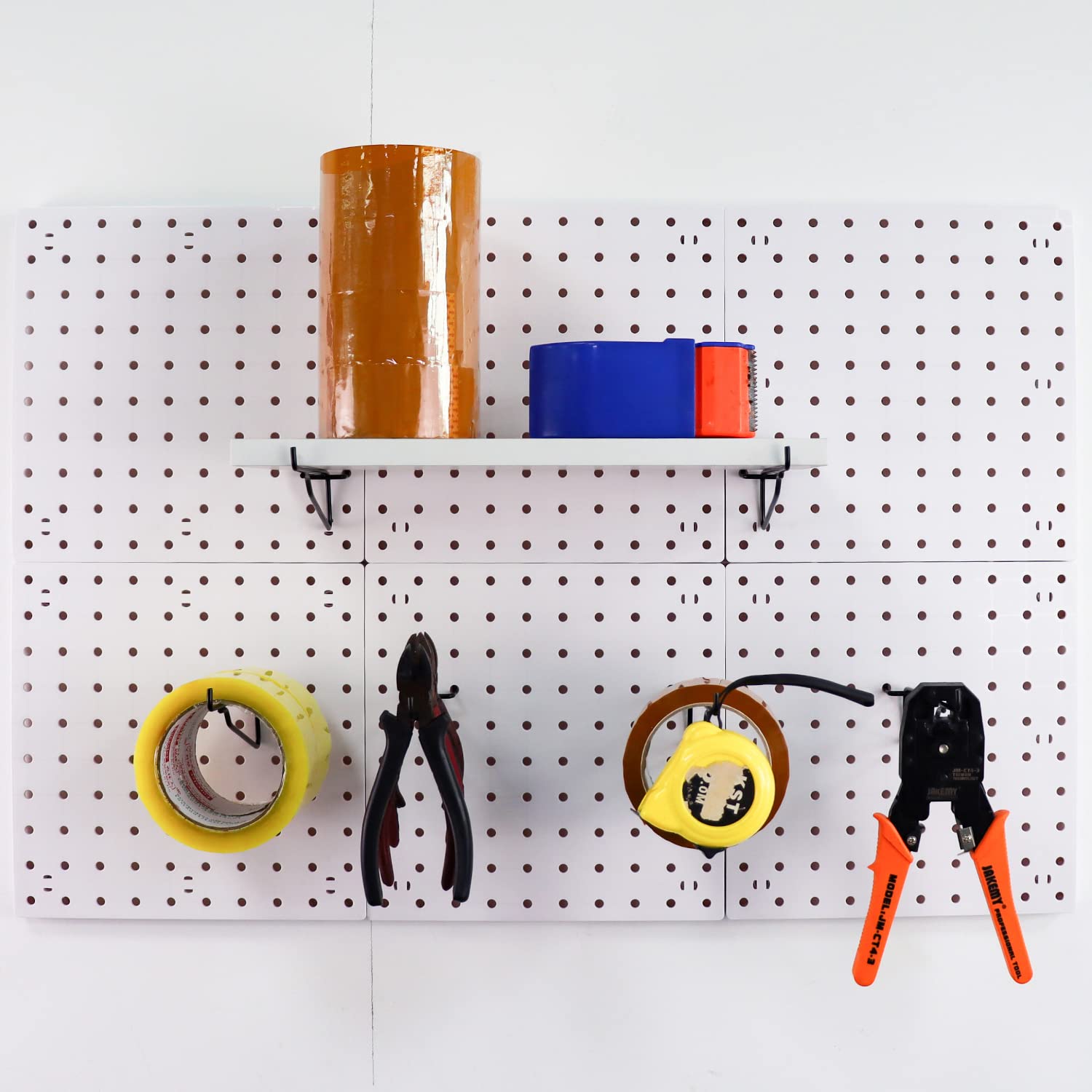 6pcs Pegboard Wall Organizer Panels , Mount Display Pegboard Kits Fit