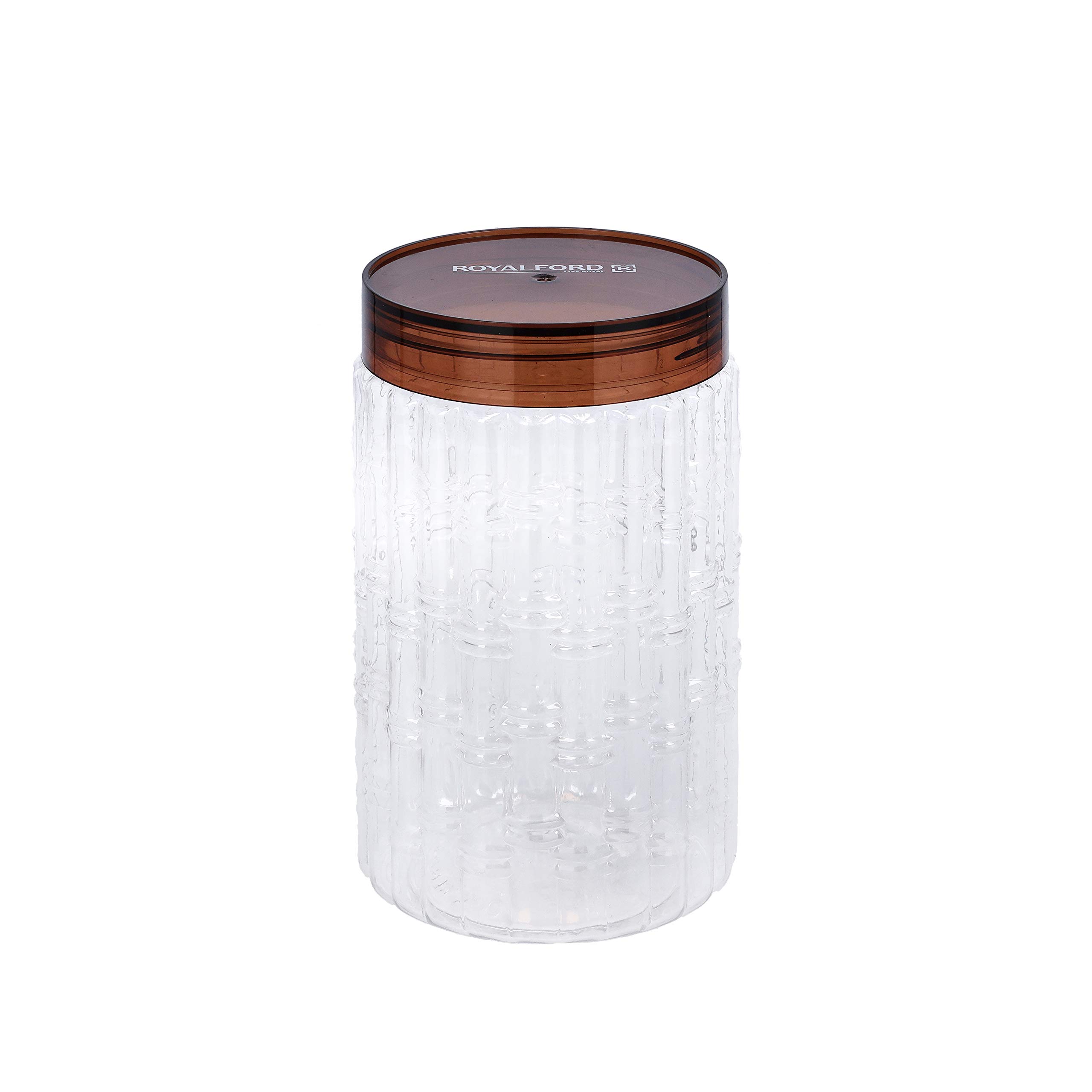Royalford RF10074 500ML Christy Clear Canister - Portable & Stackable Design | Transparent Body with Tight Lid | Perfect for Preserving Snacks, Chocolate Bars, Coffee Beans, Cookies, Cereals & More