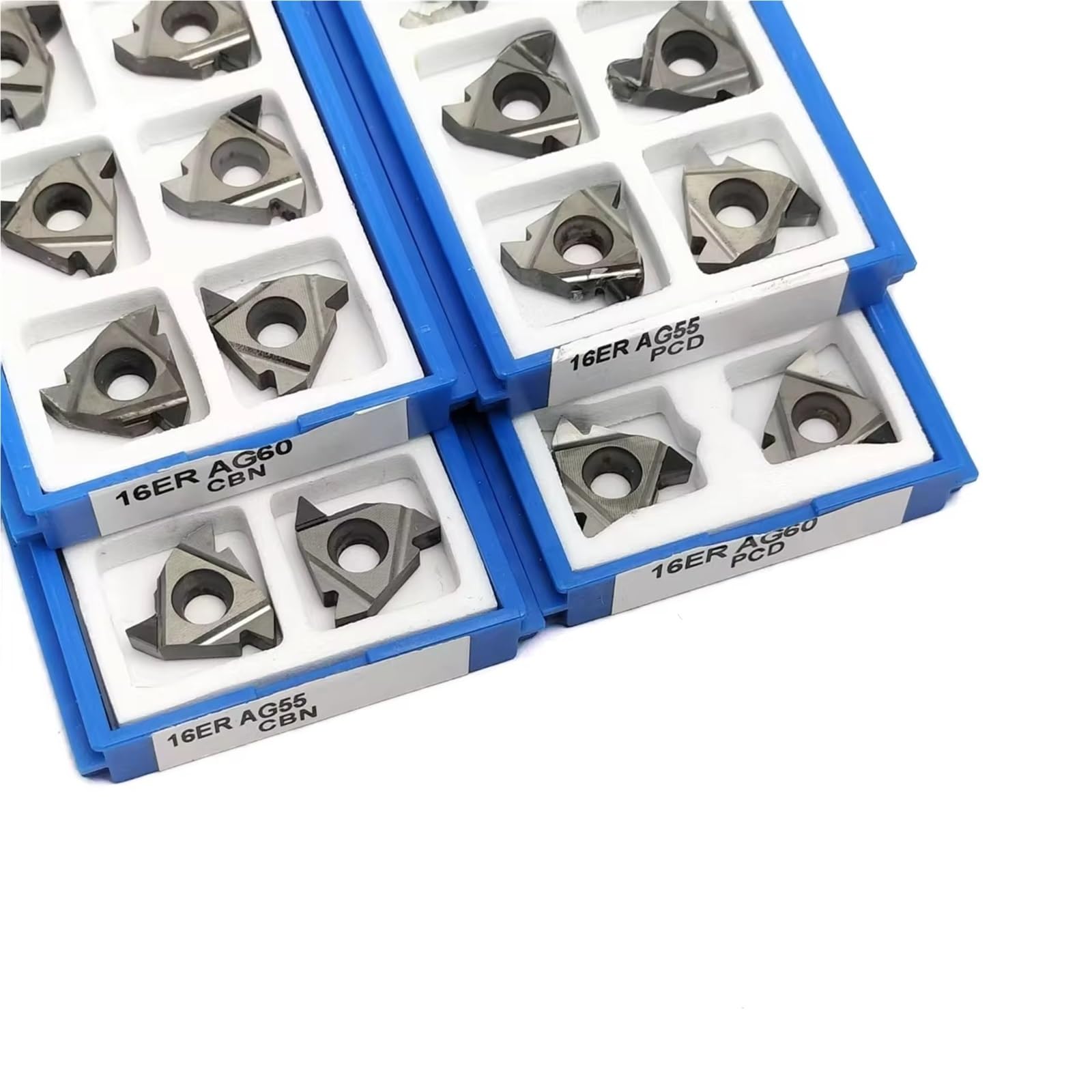 Outils de tour SER 1212 1616 2020 2525 H16 K16 M16 Porte-outil de filetage 16ER Plaquettes de filetage PCD CBN en carbure Plaquettes AG55 AG60 Plaquettes de Carbure CNC(16mm and AG55 PCD)