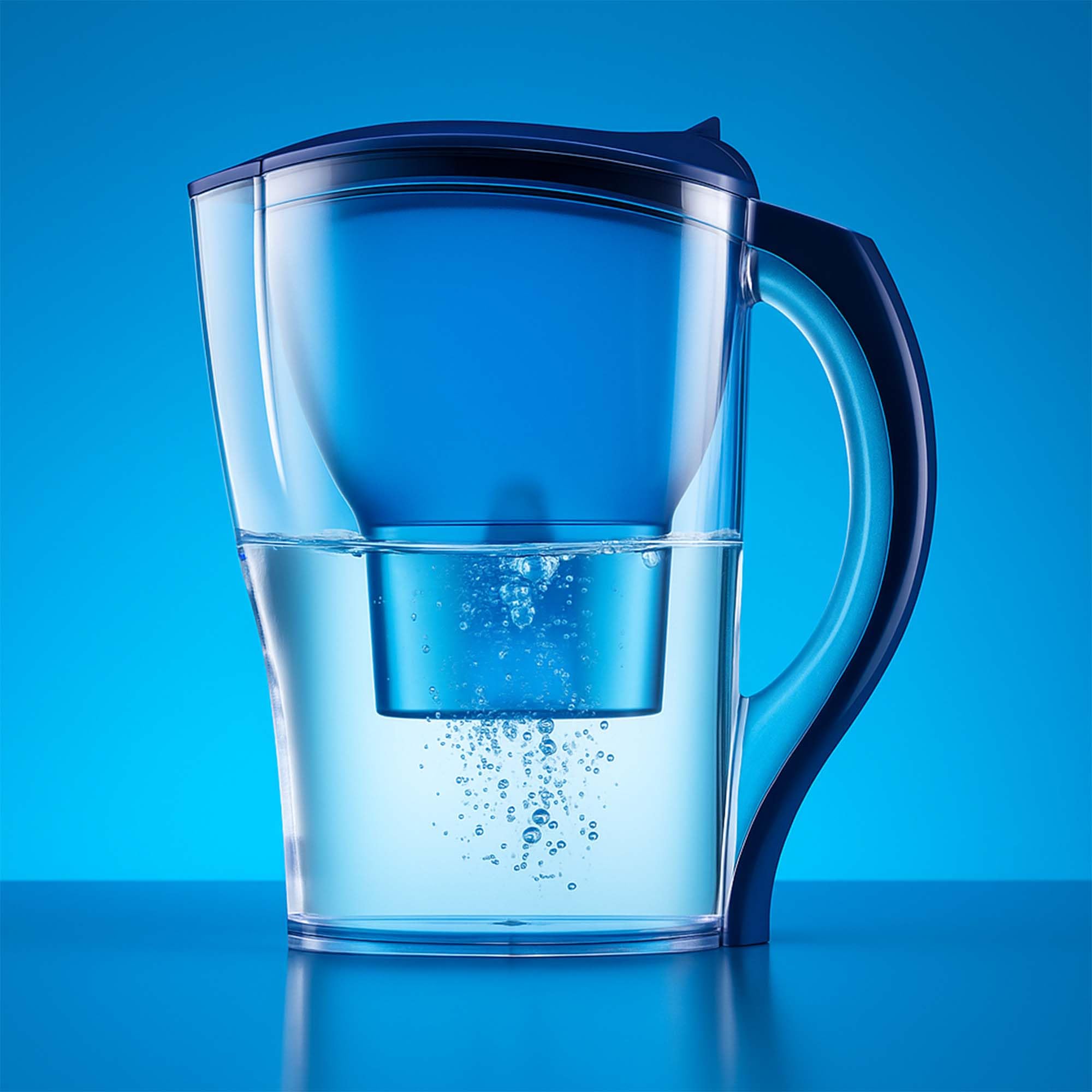 Jata Hogar HJAR1001 - Jarra con filtro de agua de 2,5 litros. Incluye 6 cartuchos iónicos. Reduce la cal, cloro y residuos de cobre. Agua con sabor y pureza.