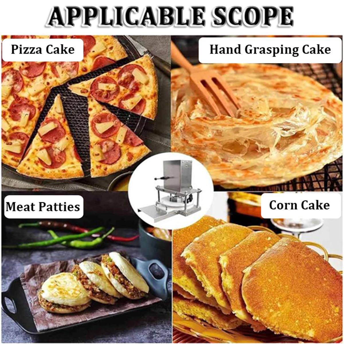 Elektryczna maszyna do wykrawania ciasta do pizzy, komercyjna praska do pizzy ze stali nierdzewnej do użytku domowego, restauracji i piekarni, wszechstronne urządzenie do produkcji chleba i makaronu