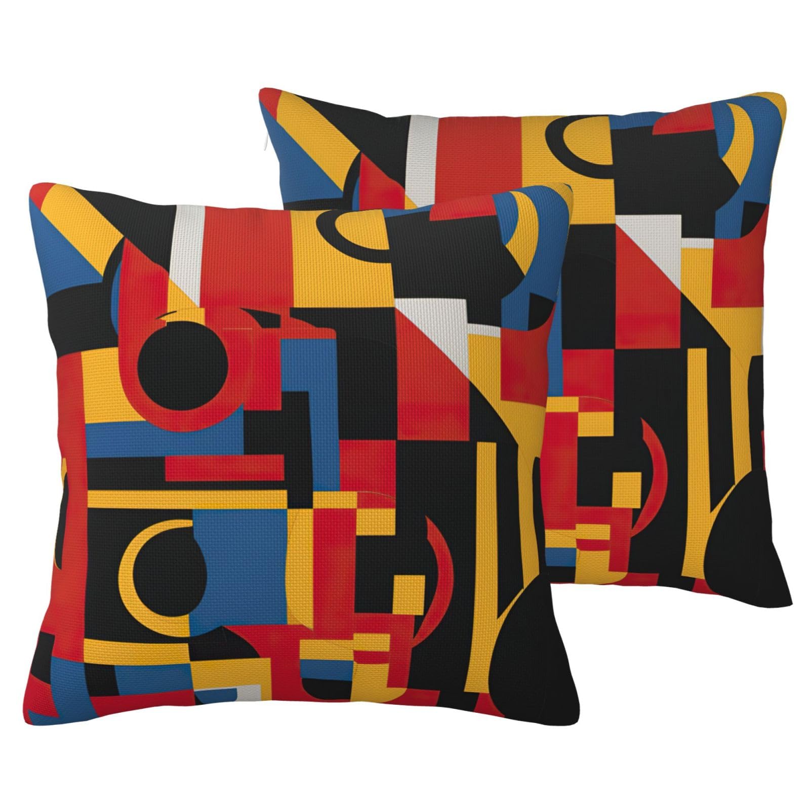 Coussin rouge jaune bleu noir pour sublimer la déco de votre salon