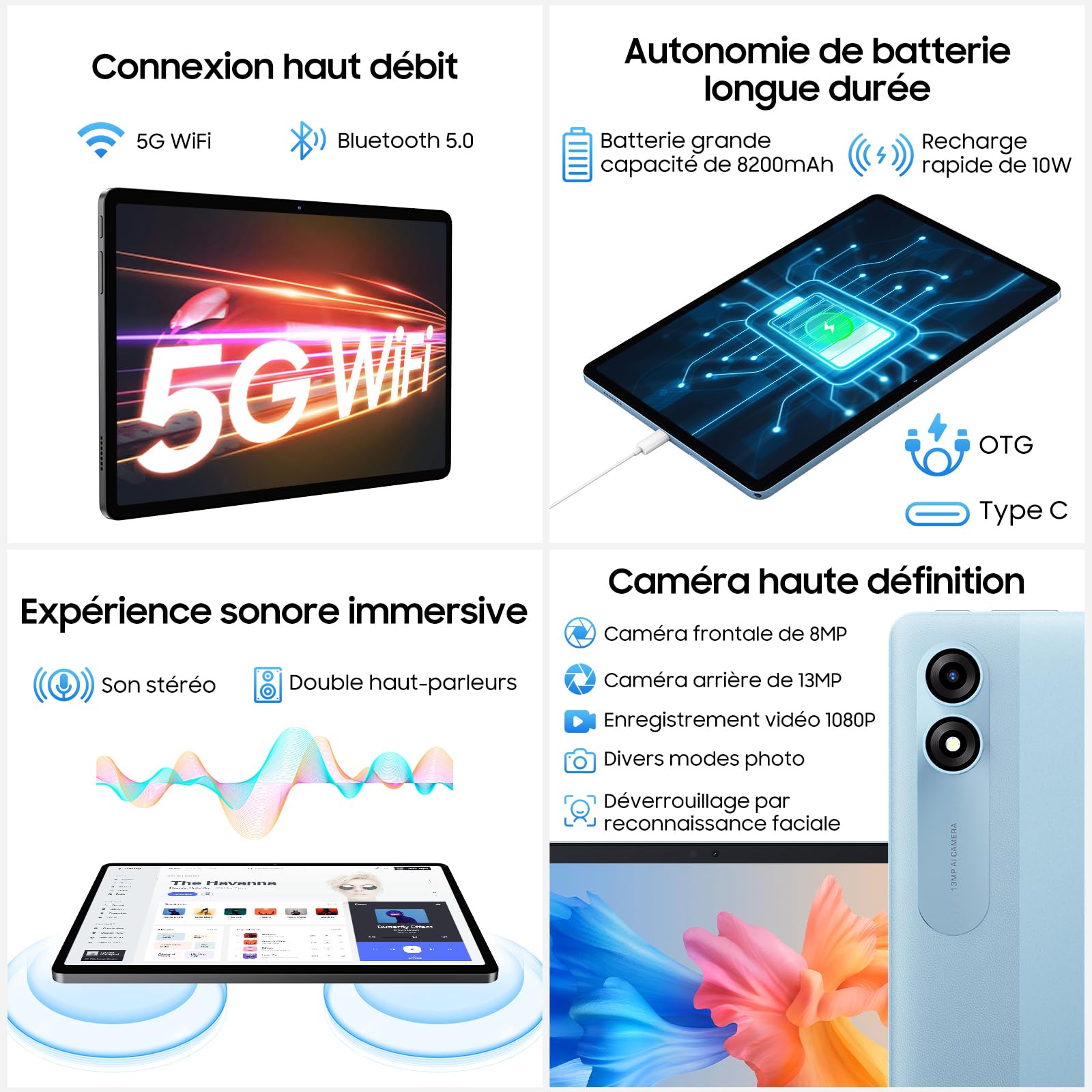 Blackview Tab 9 WiFi Tablet de 11 polegadas, tablet Android de 14