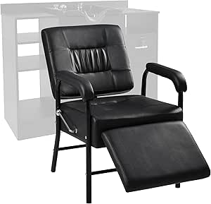 Shampoo Chair with Footrest for Salon,Adjustable Reclining Up to 90-150°Salon Seat for Barber Equipment,Hair Stylist,Leather Shampoo Bowl Spa Beauty Equipment for Beauty Shop