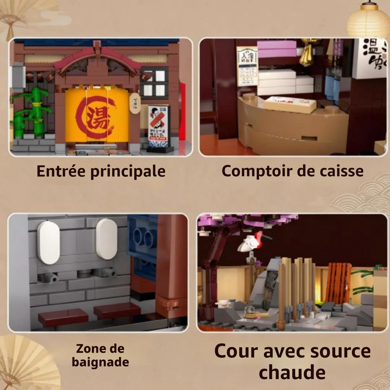 CADA DeQuBe 927DE66012 Maison de Bain Japonaise Sento 1249 pièces Modèle Traditionnel Japonais