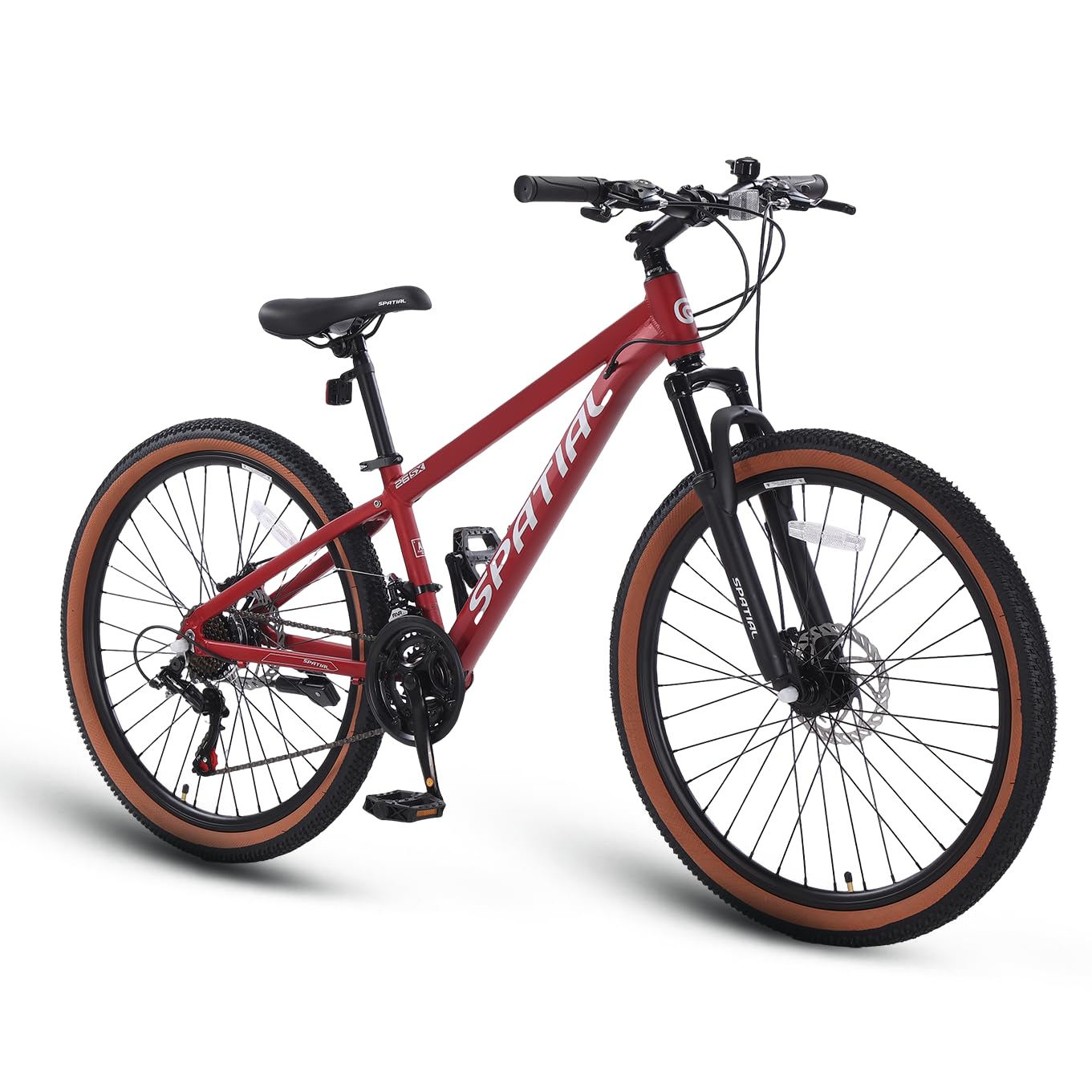 SPATIAL Mountain Bike, bici da ciclismo da esterno da 24/26/27,5/29 pollici, 21/8 velocità | Doppi freni a disco, sedile ergonomico regolabile per uomini, donne