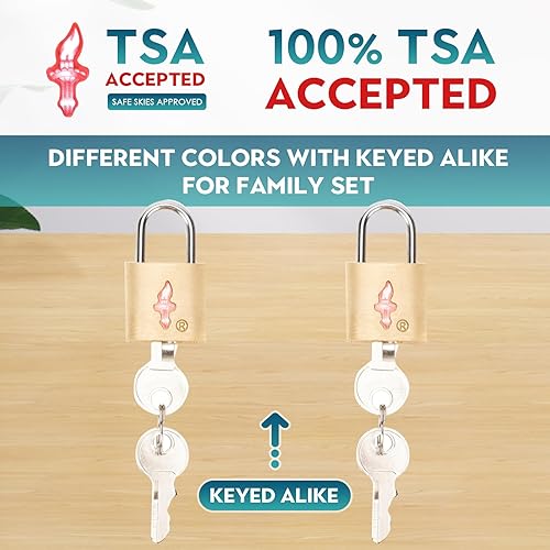 Miniatura 3 de Paquete de 2 cerraduras para equipaje, aprobadas por la TSA + candado para llaves, cerraduras de viaje para maleta, equipaje de mano, mochila, bolsa